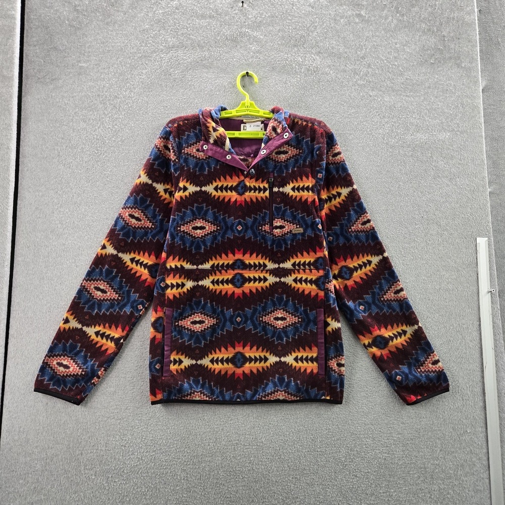 Dravus Men Sweatshirt M Multicolor Geometric Aztec Fleece Quarter Zip Pullover